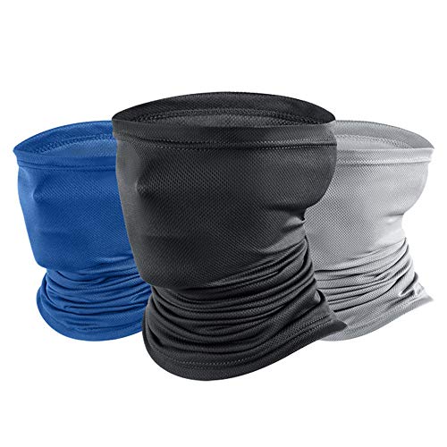 ZoneYan 3 Piezas Braga Cuello Moto, Pasamontañas Bufanda Secado Rapido, Bragas de Cabeza Turbante...