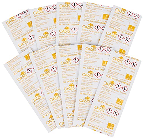 OASIS 118378 Tableta de purificación de agua NADCC, 8.5 mg, 100 contar