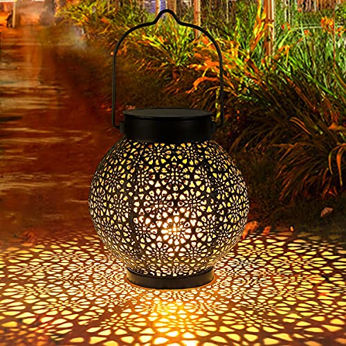 Farol Solar, Tencoz Linterna Solar Exterior LED Luz Solar Colgando Jardín Farolillo Solare Solar...